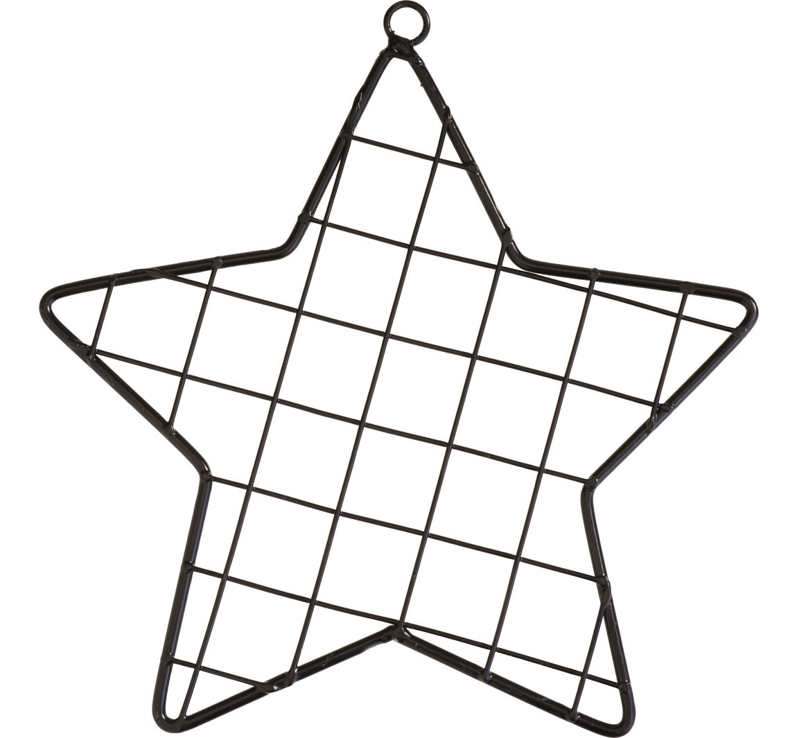 Metallring Stern "Gitter" - Schwarz
