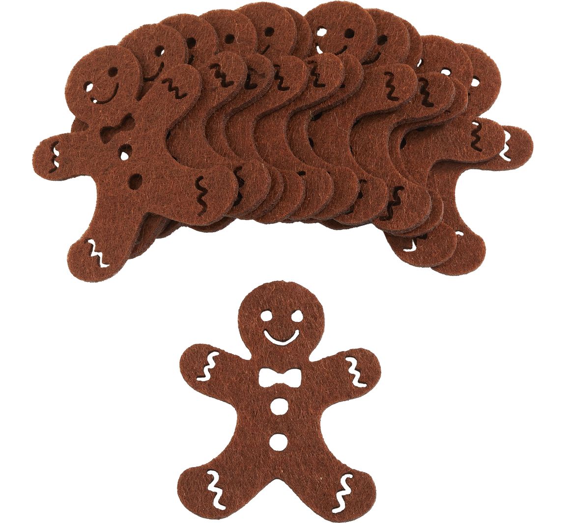 Lebkuchenmännchen aus Filz - Dunkelbraun