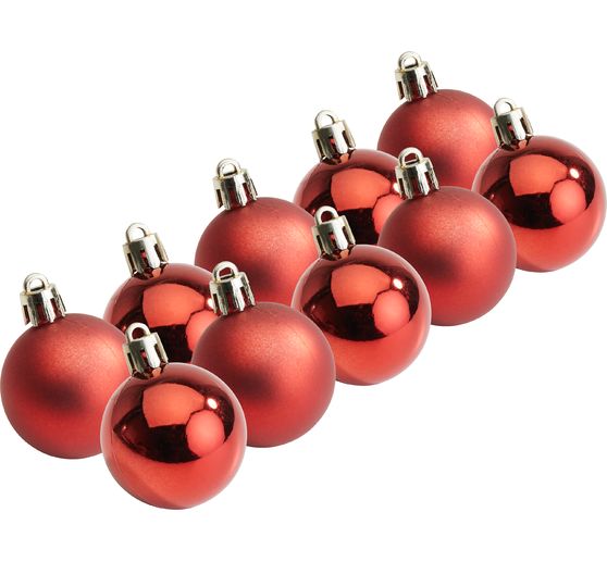 Plastic Christmas balls, 10 pieces, Ø 4.4 cm