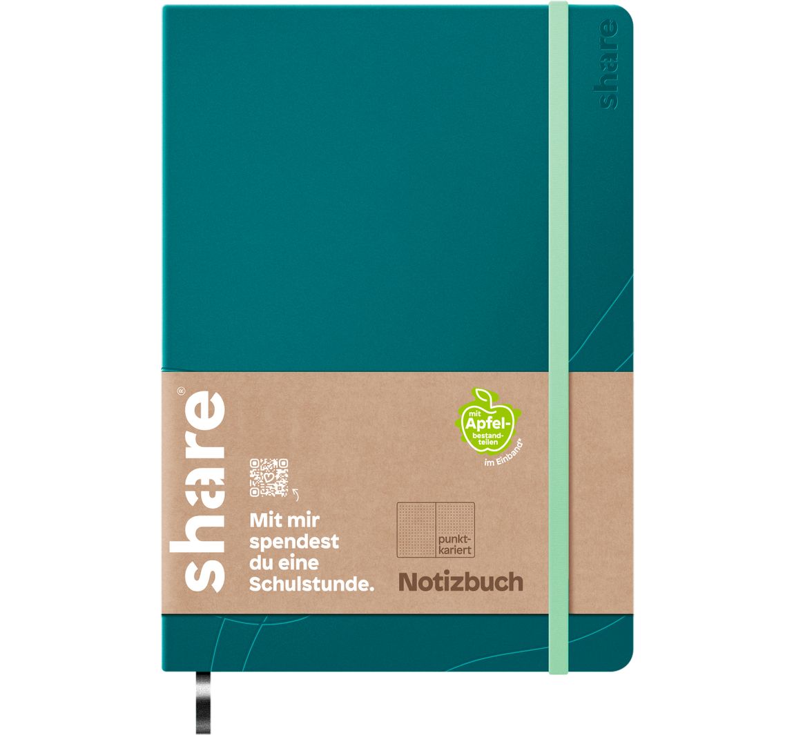 share Notizbuch A5, punktkariert - Petrol