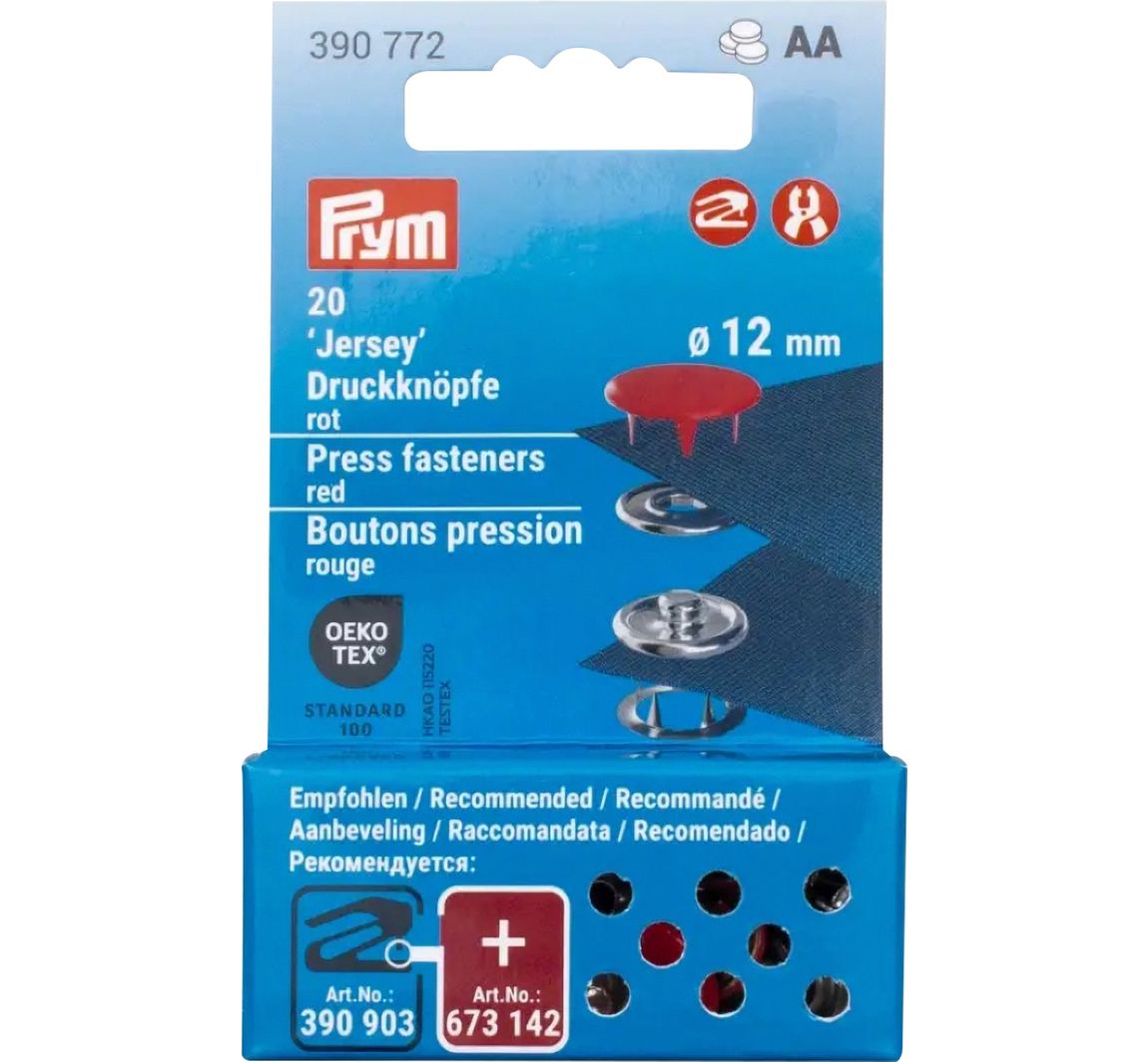 Prym Druckknöpfe Jersey, 12 mm, 20 Stück (de) - Rot
