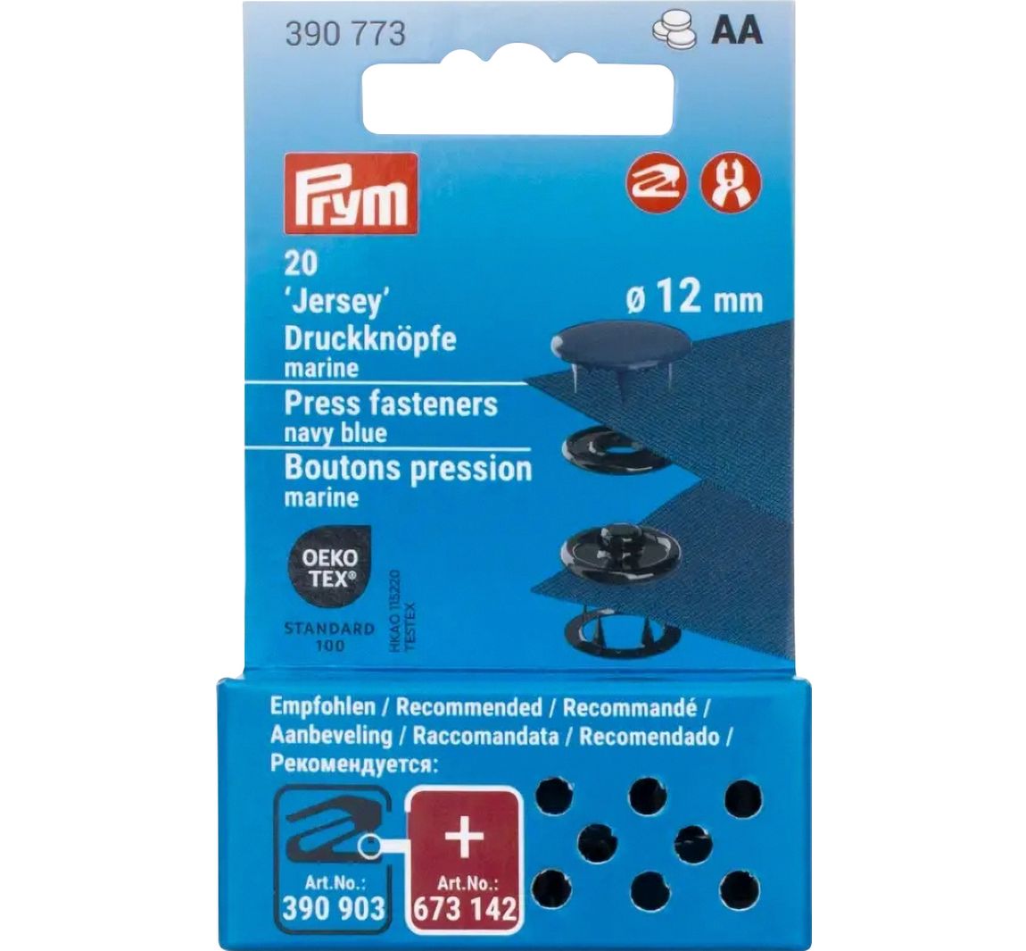 Prym Druckknöpfe Jersey, 12 mm, 20 Stück (de) - Marine