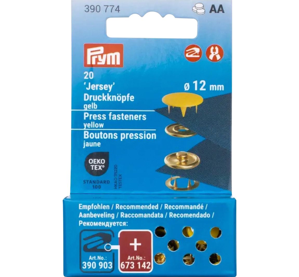 Prym Druckknöpfe Jersey, 12 mm, 20 Stück (de) - Gelb