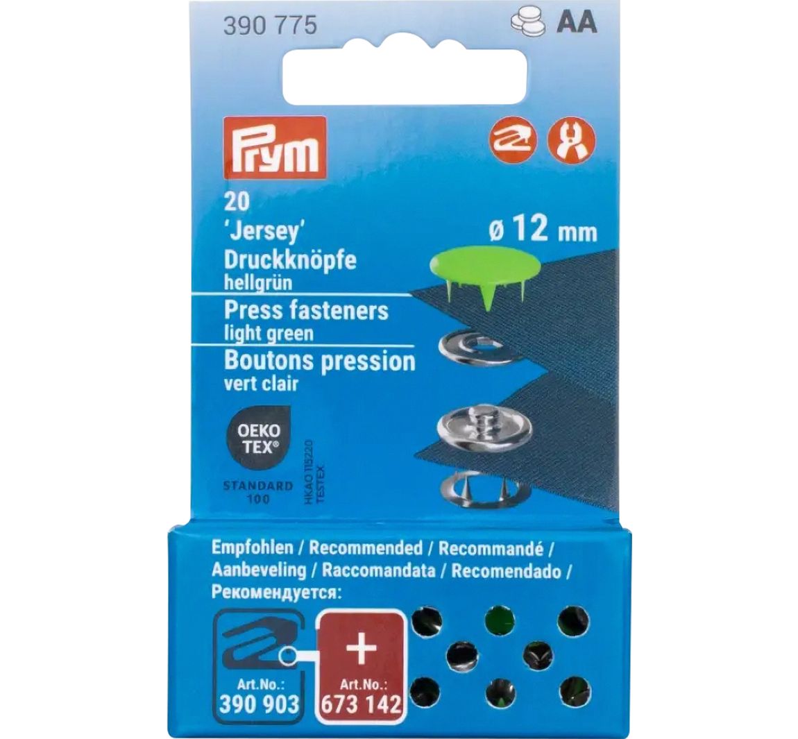 Prym Druckknöpfe Jersey, 12 mm, 20 Stück (de) - Hellgrün