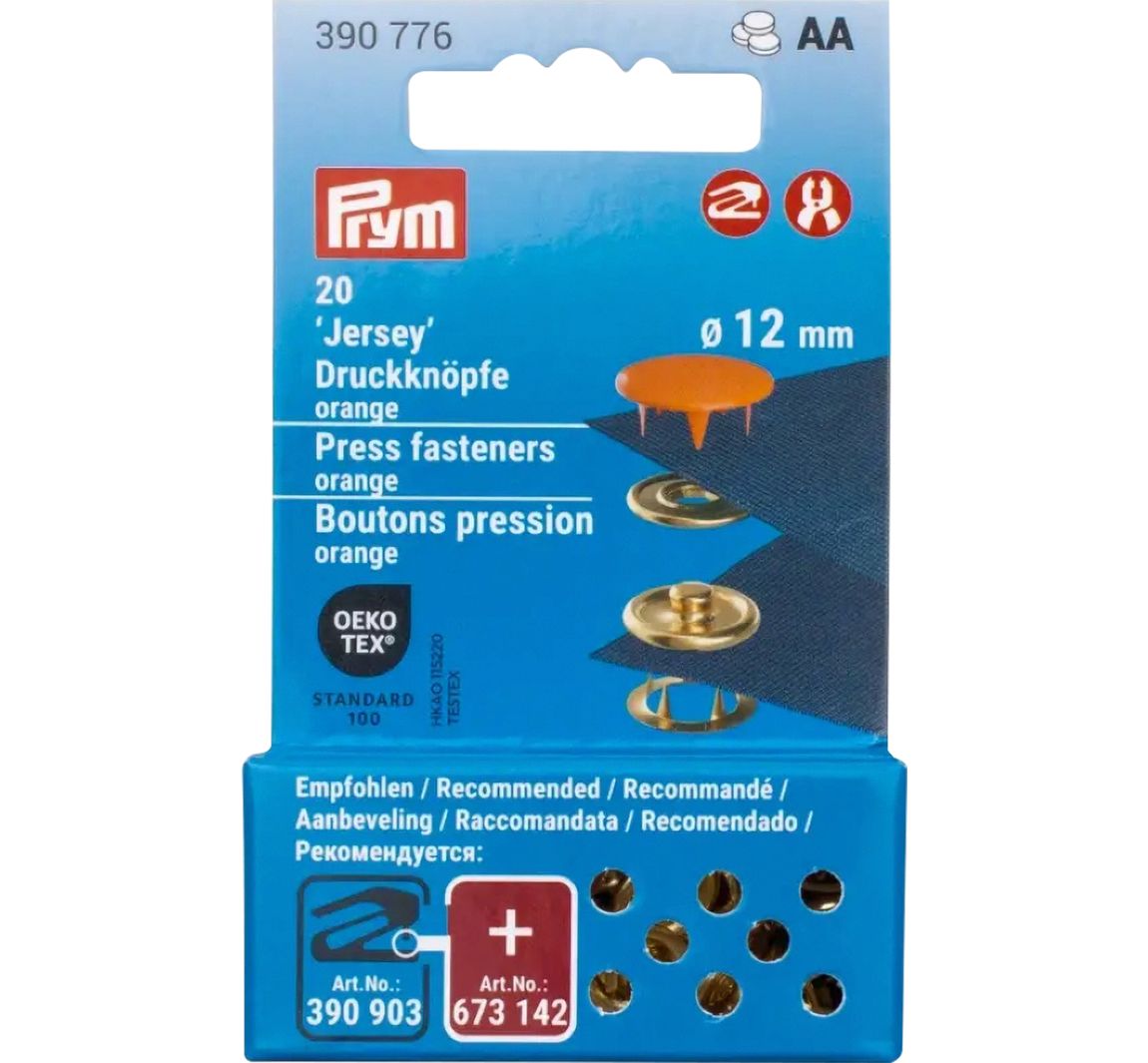 Prym Druckknöpfe Jersey, 12 mm, 20 Stück (de) - Orange