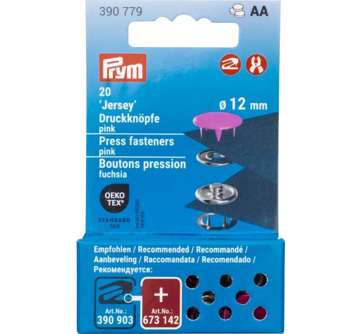 Prym Druckknöpfe Jersey, 12 mm, 20 Stück (de) - Pink