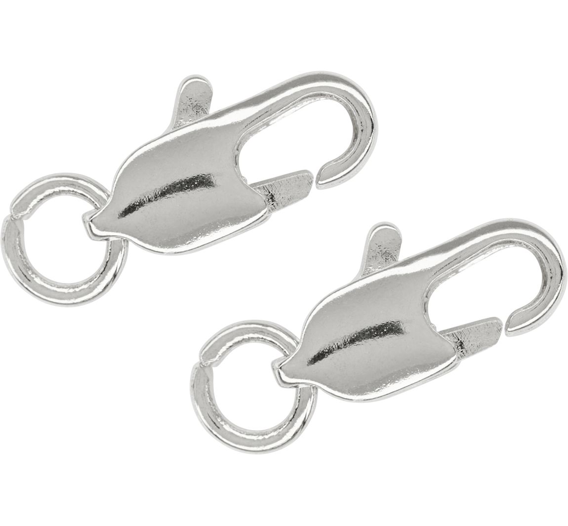 Karabinerverschluss, 2 Stück - Silber