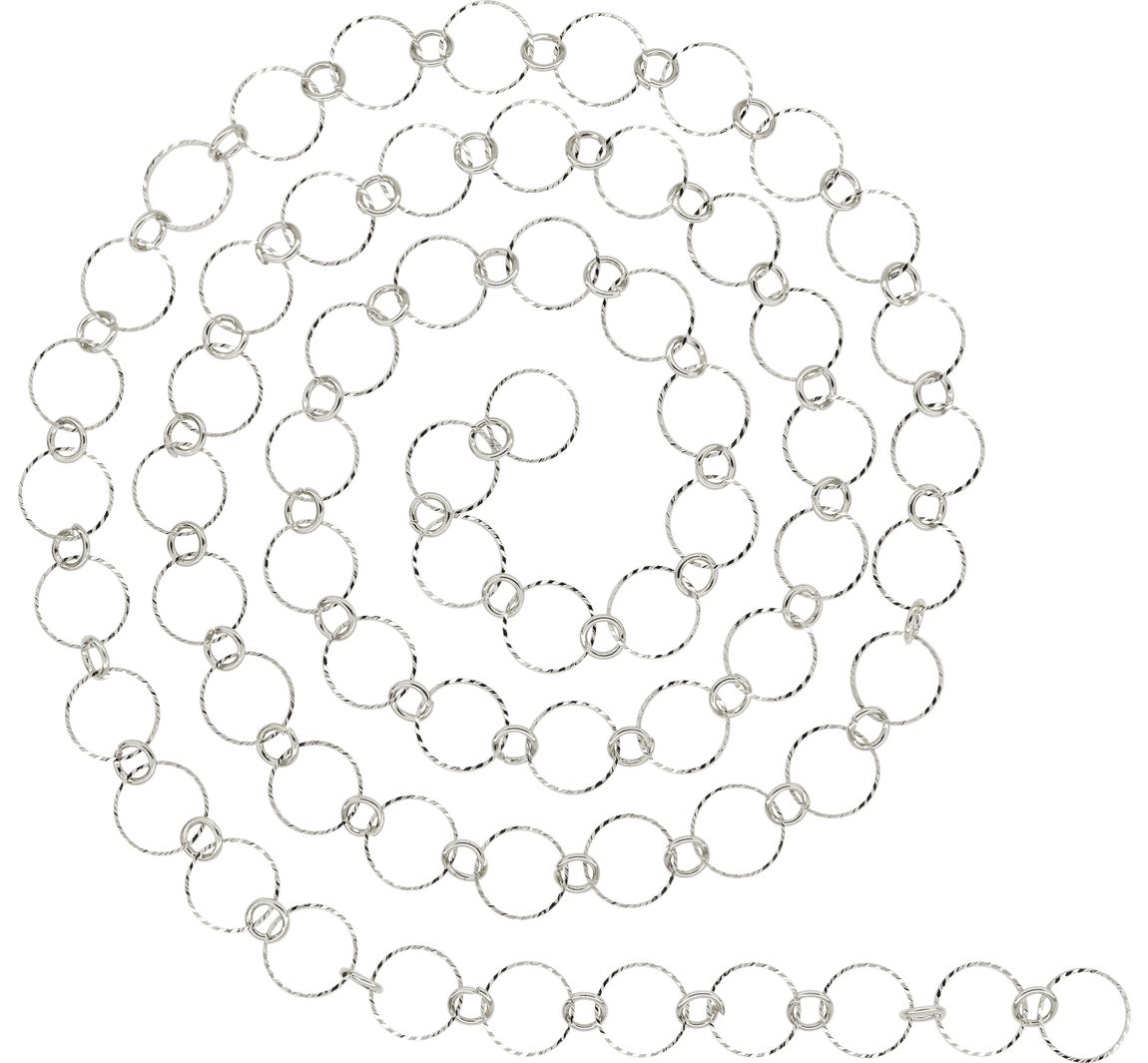 Gliederkette Ringe geprägt - Silber