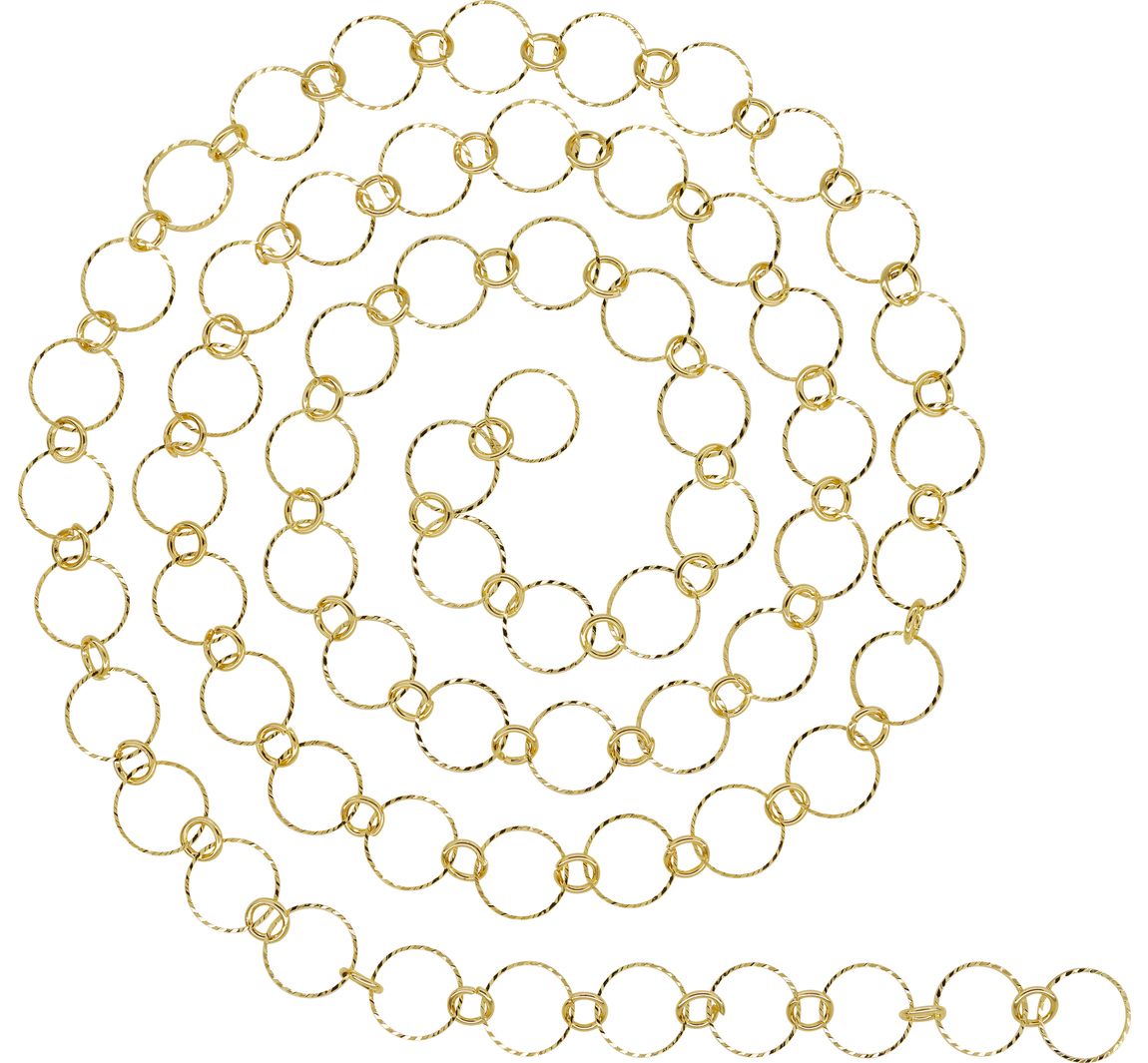 Gliederkette Ringe geprägt - Gold