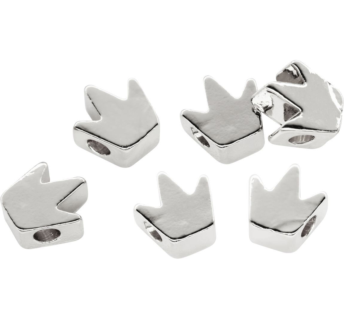 Metall Perlen Krone - Silber