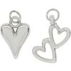 Metall Charms Herzen Silber