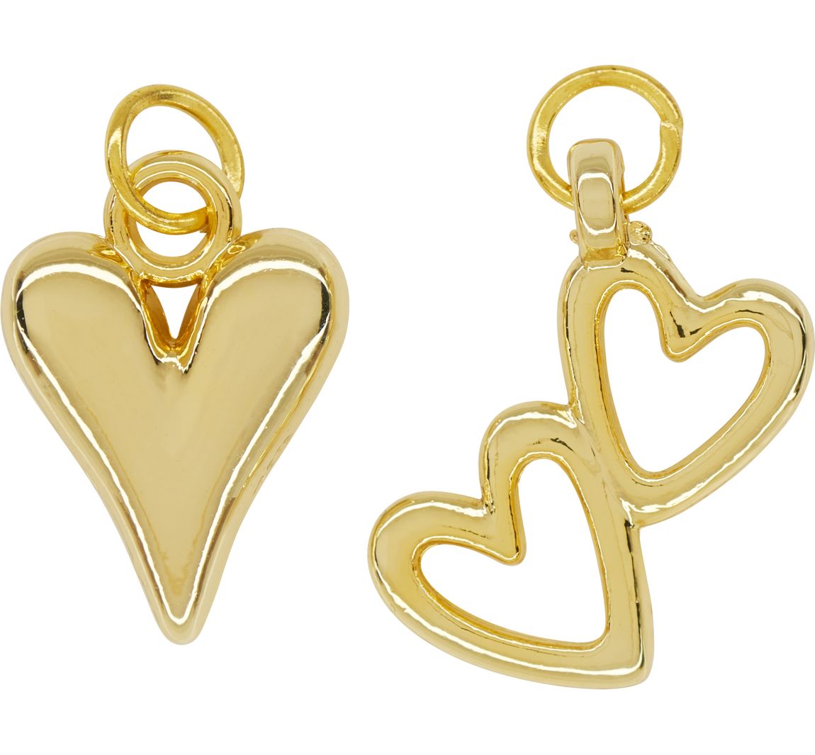 Metall Charms Herzen - Gold