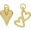 Metall Charms Herzen Gold