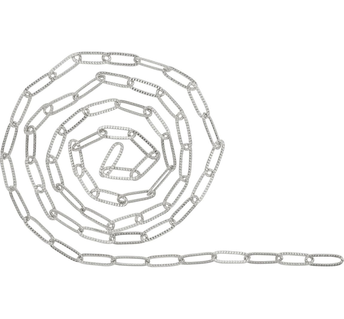 Gliederkette Paperclip geprägt - Silber