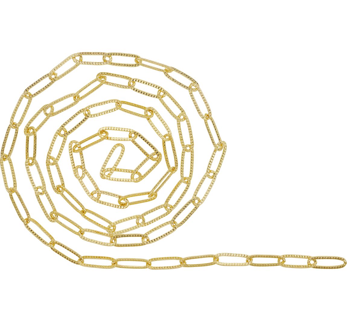 Gliederkette Paperclip geprägt - Gold