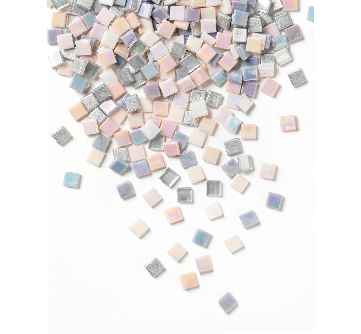 Glas-Mosaiksteine Mix, farbig sortiert - Irisierend