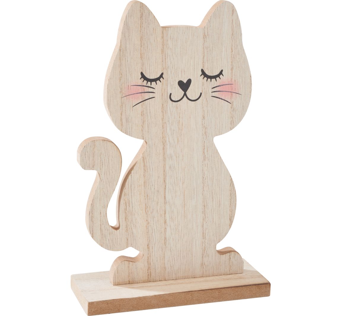 VBS Holz-Figur "Katze" - H 18,5 cm