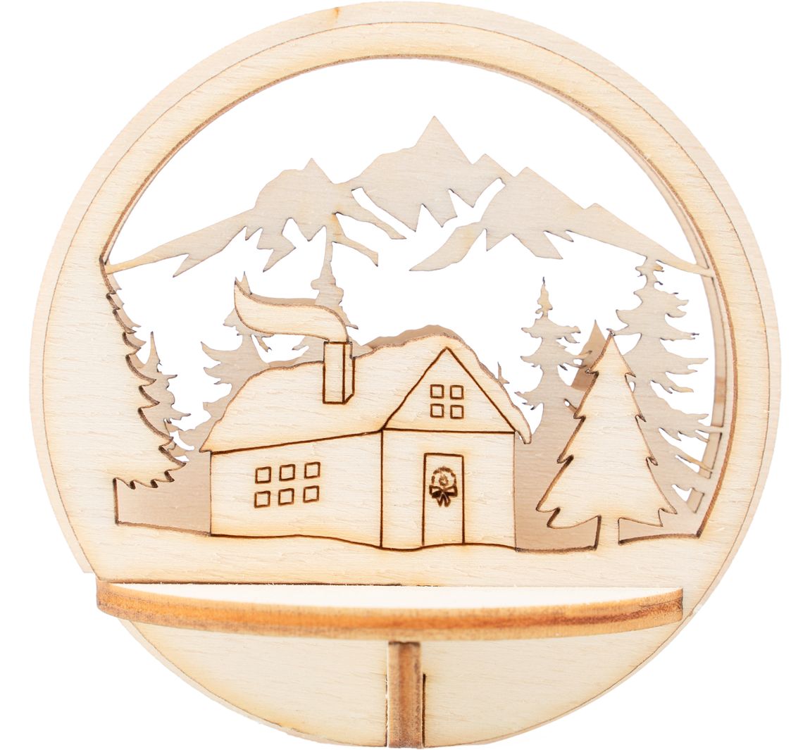 VBS Holz-Steckmotiv für Acrylkugel - Haus