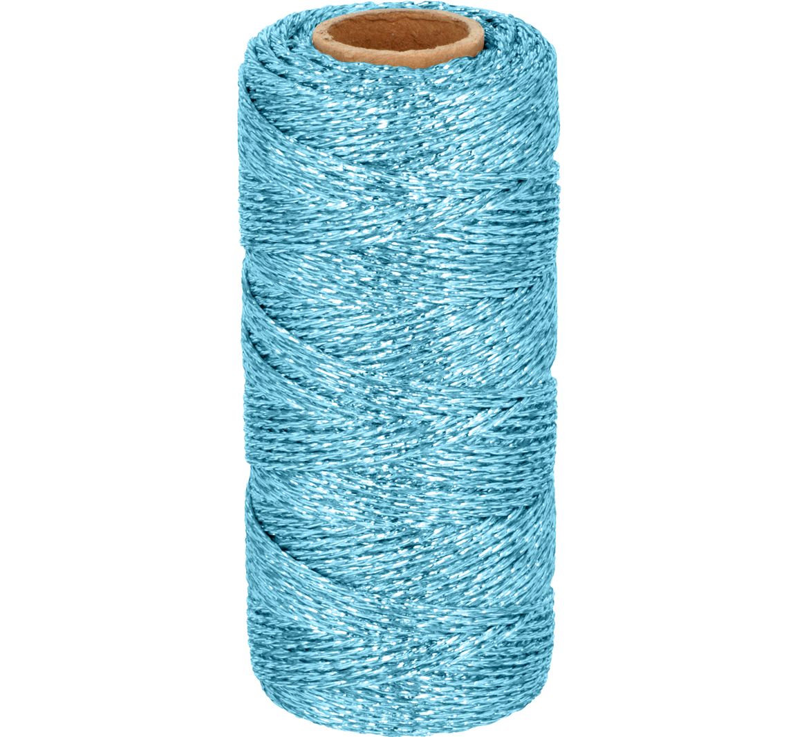 Metallic-Kordel - Hellblau