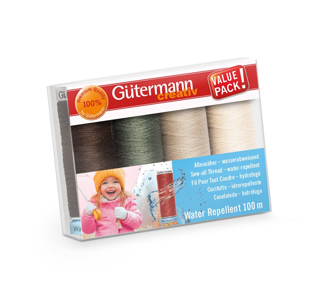 Gütermann Nähfaden-Set Allesnäher "Water Repellent" - Natur Col. 2