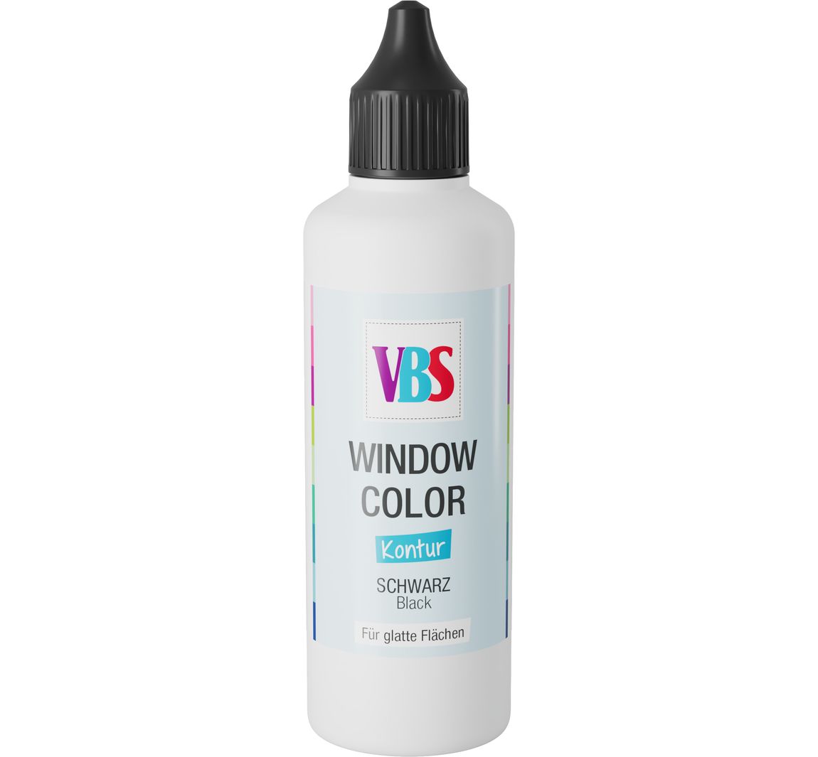 VBS Window Color Kontur, 80 ml - Schwarz