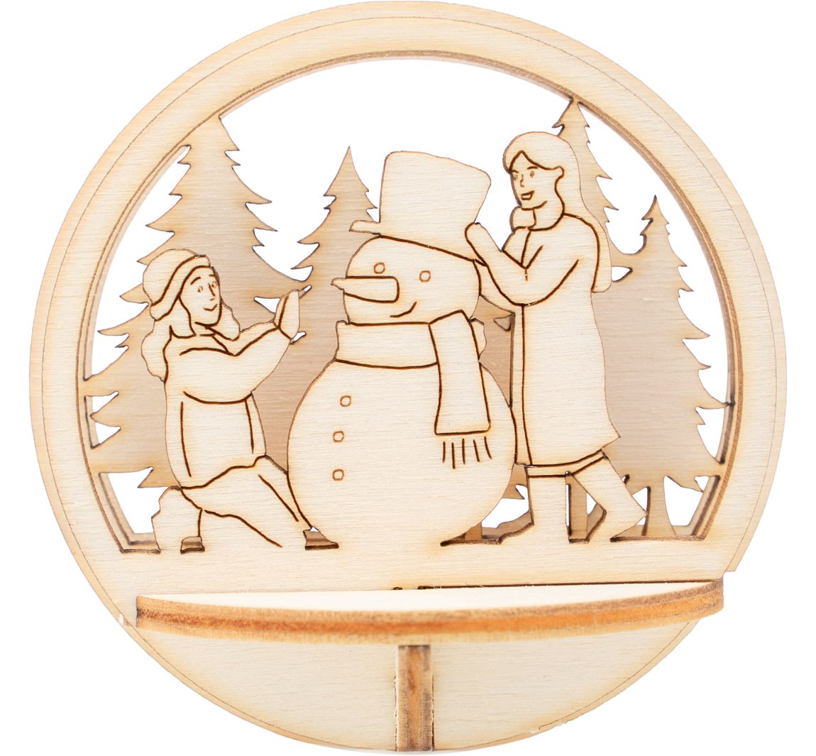 VBS Holz-Steckmotiv für Acrylkugel - Schneemann