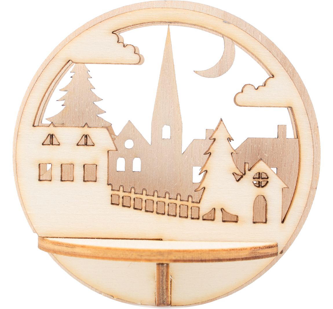 VBS Holz-Steckmotiv für Acrylkugel - Stadt