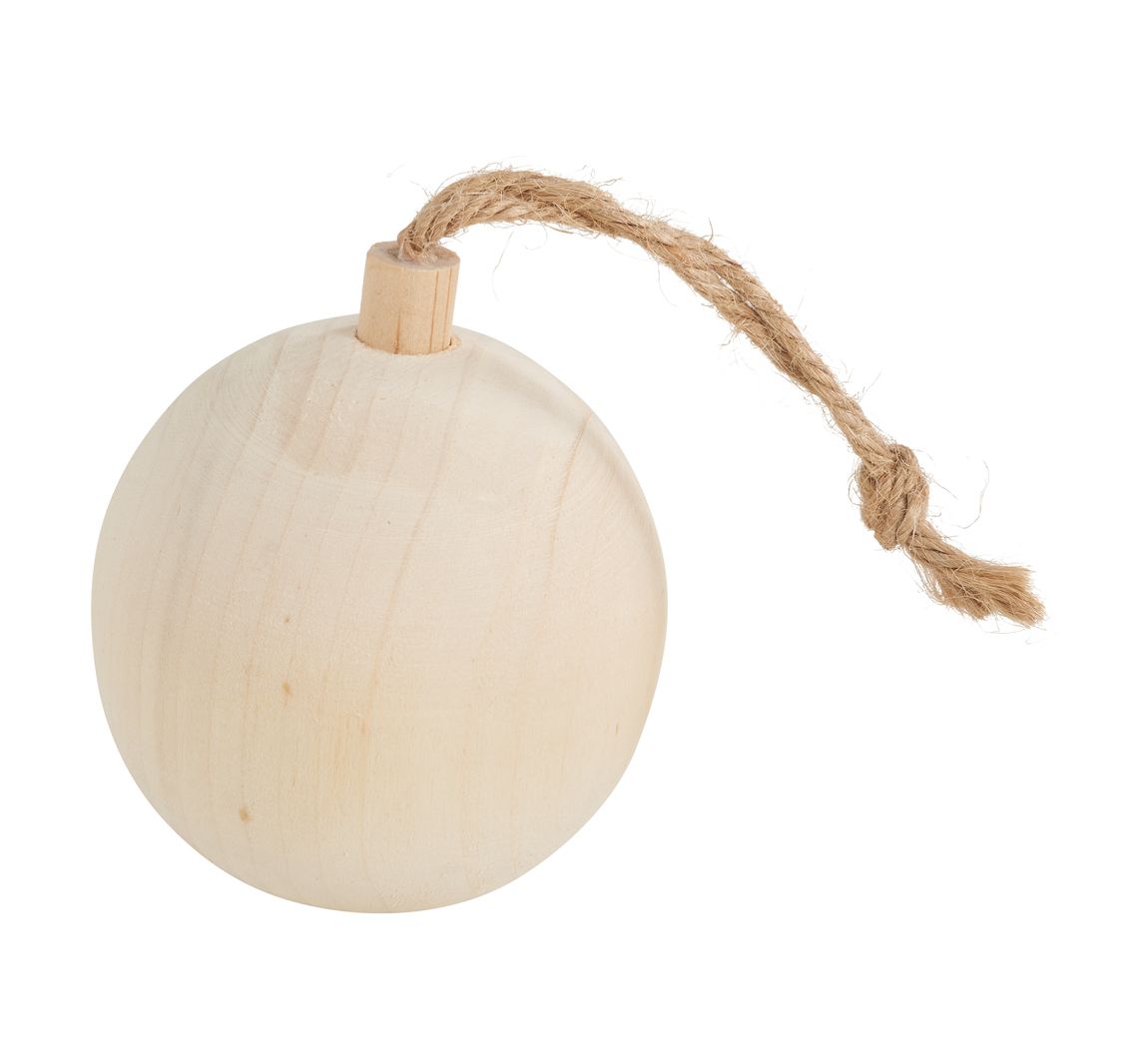 Holz-Weihnachtskugel - Ø 6,4 cm