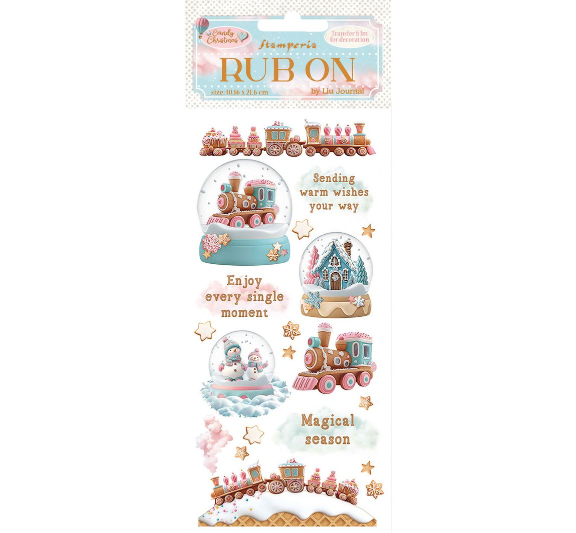 Rub On Transferfolie "Candy Christmas" - Snowglobes