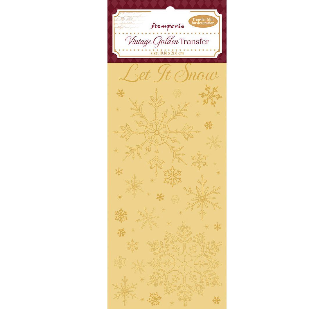 Vintage Golden Transfer - Let It Snow