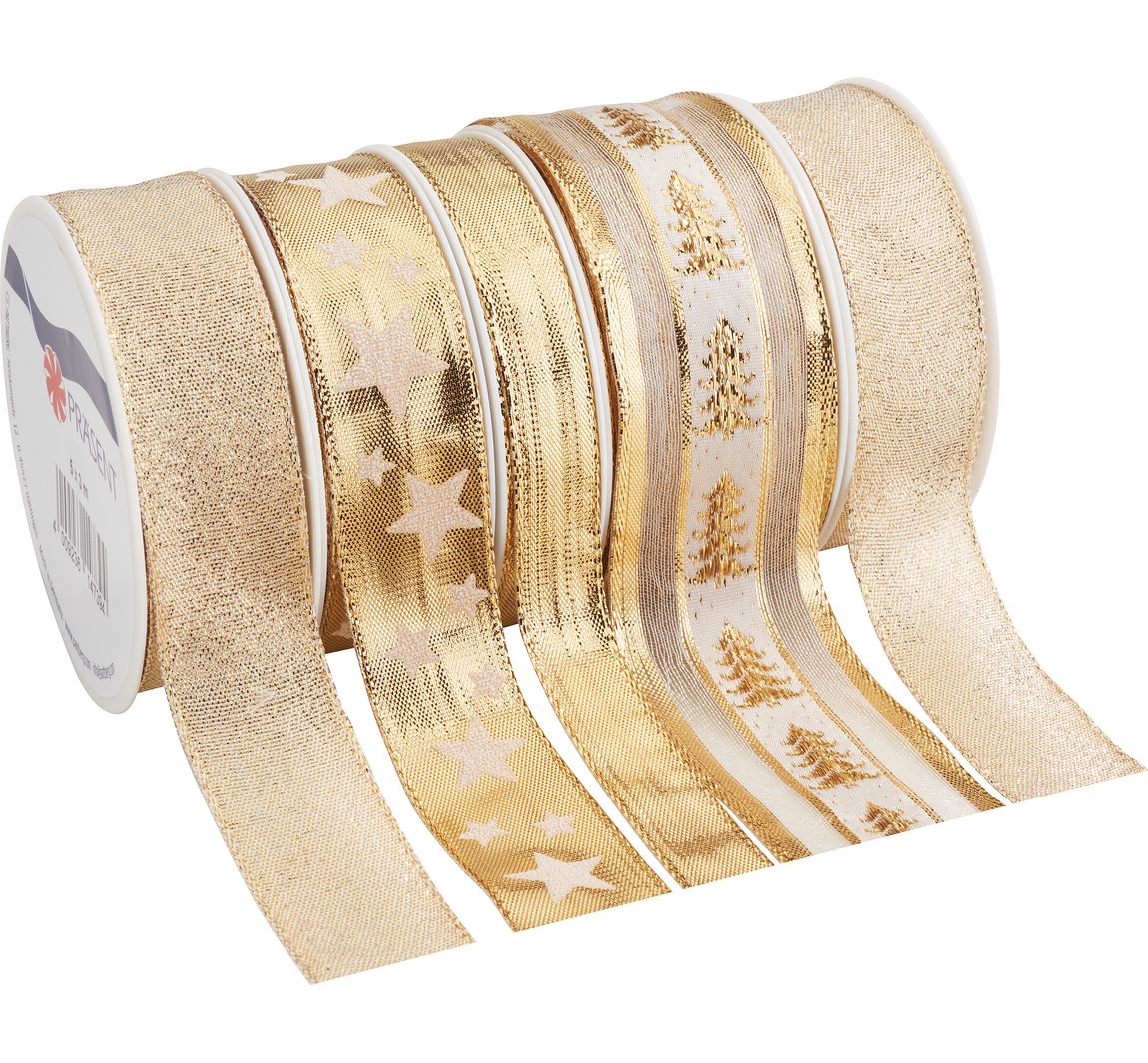 Geschenkband-Set "Weihnachten" - Gold