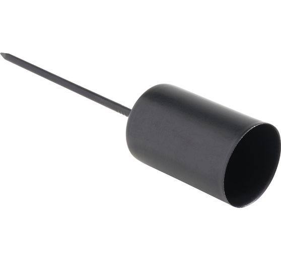 Metal stick candle holder with skewer