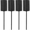 Metal stick candle holder with skewer Black