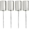 Metal stick candle holder with skewer Silver