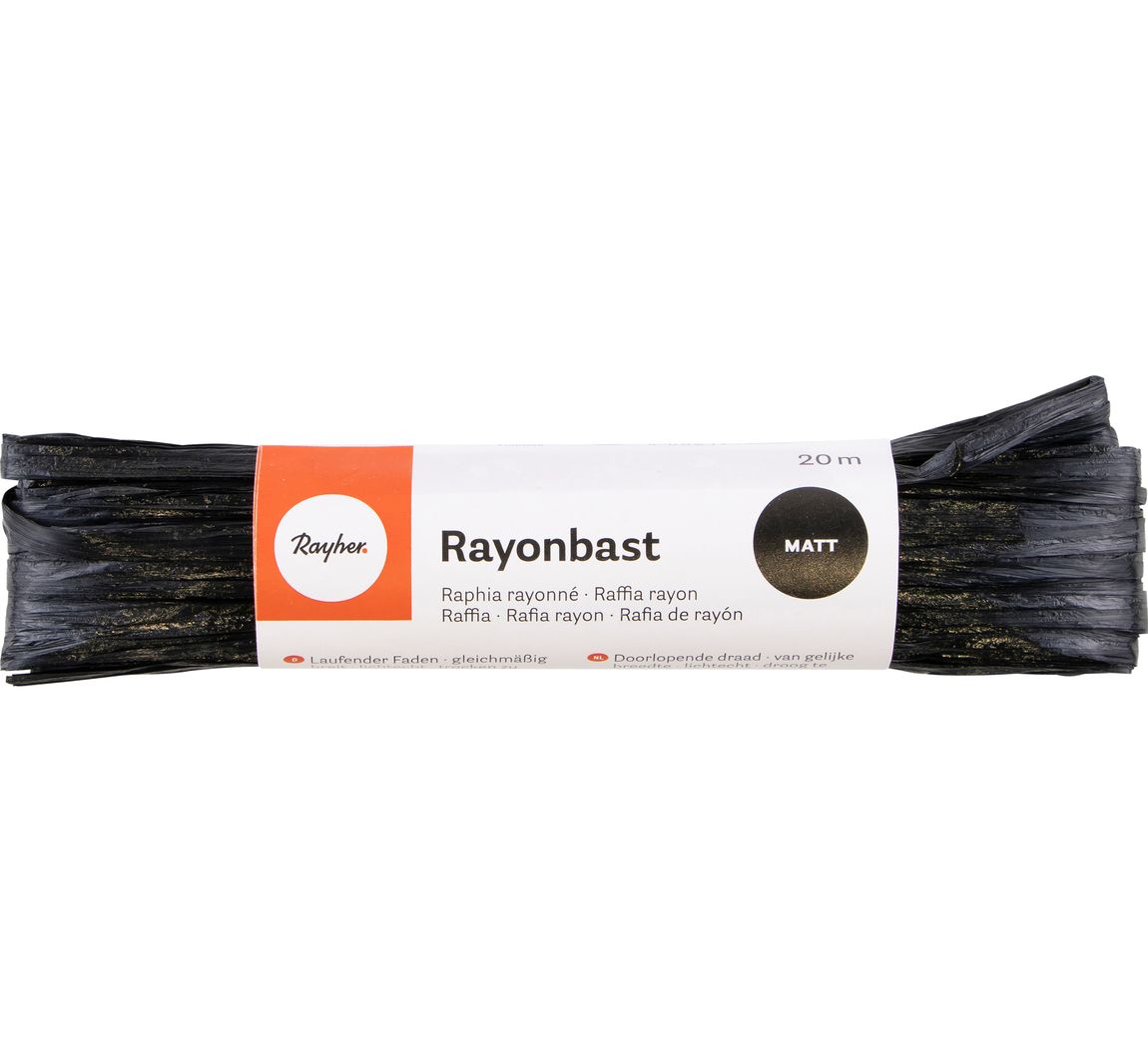 Rayonbast, matt - Schwarz