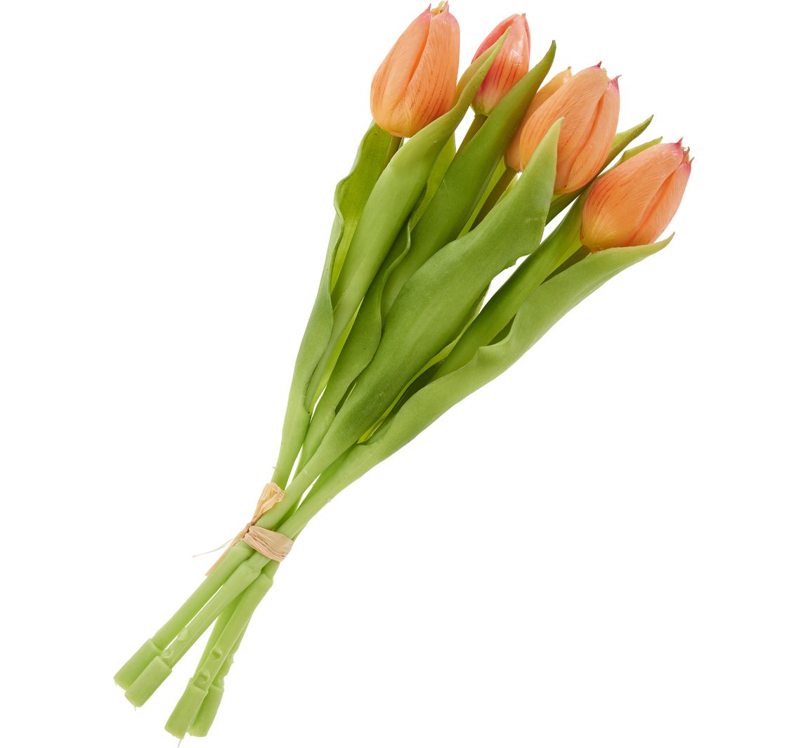 Tulpen-Bund mit 3 Blüten und 2 Knospen - Salmon