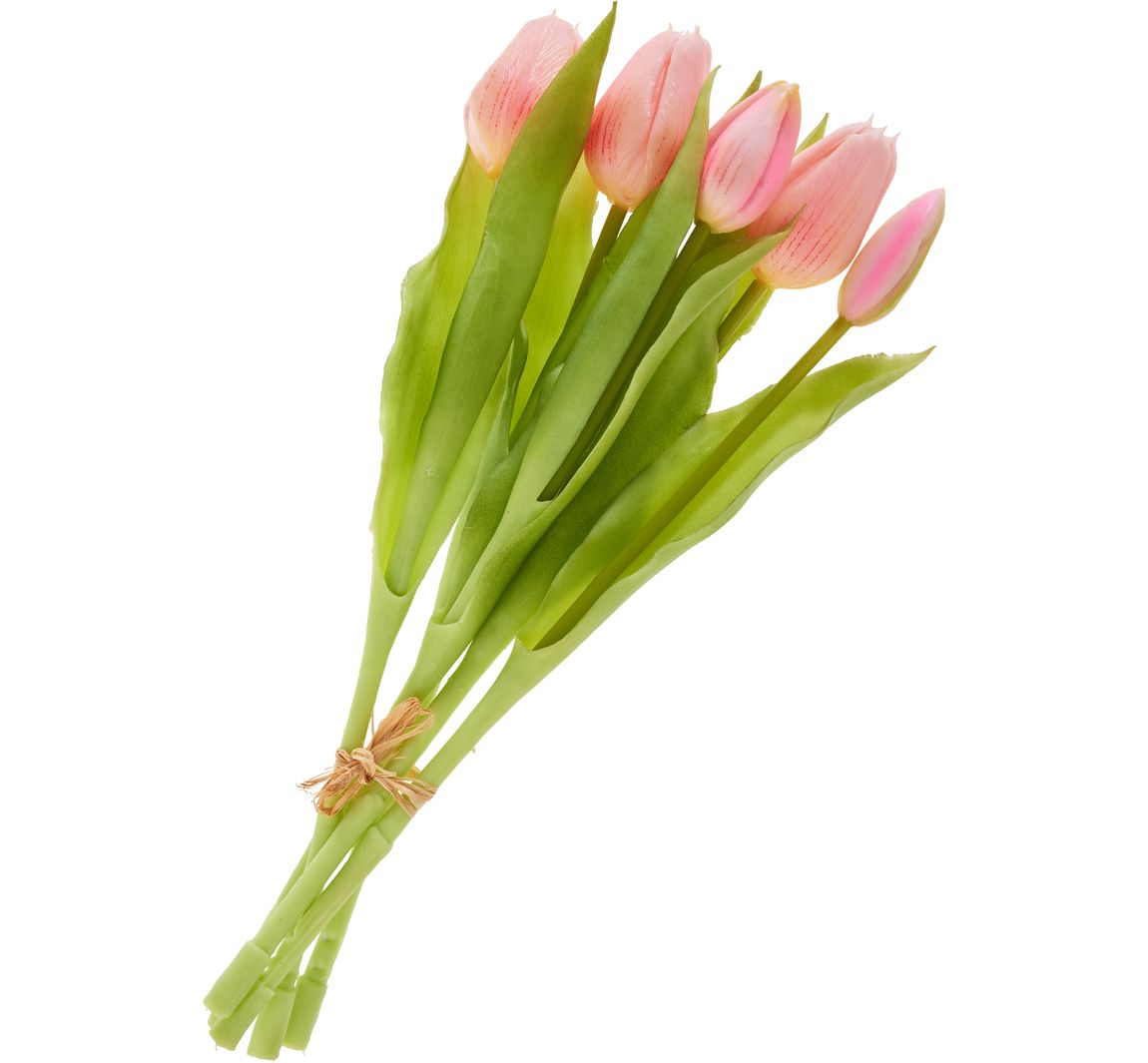 Tulpen-Bund mit 3 Blüten und 2 Knospen - Light Rose