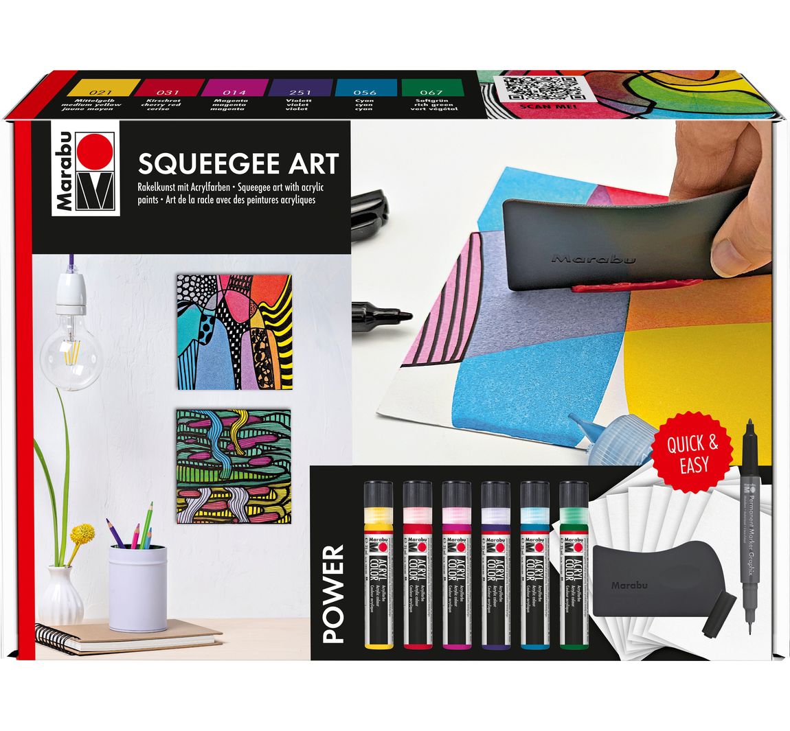 Marabu Acryl Color Squeegee Art Set - Power