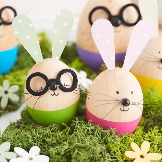 Süße Eier-Hasen mit Brille