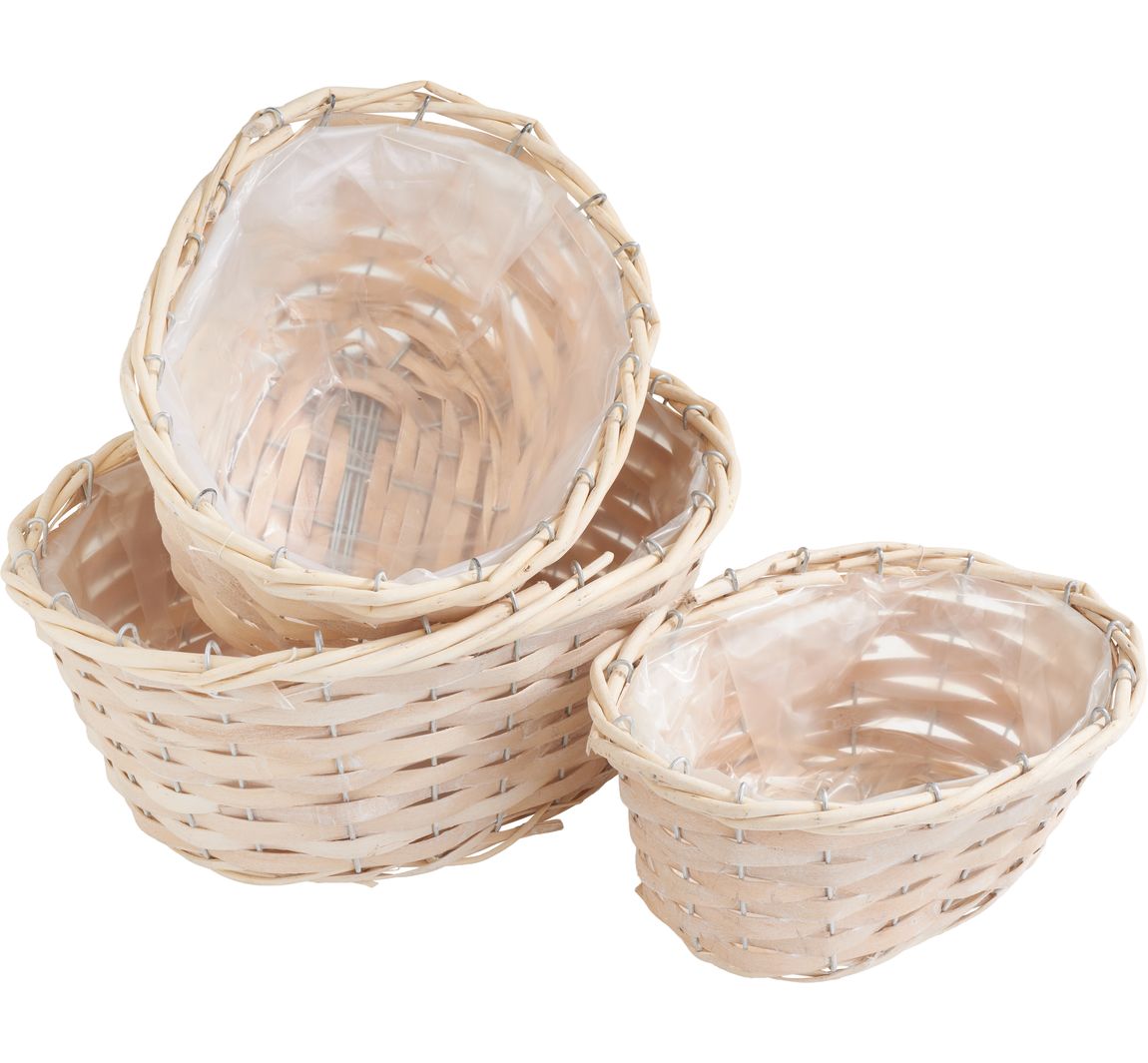 Holzspan-Körbe, 3er-Set - Oval