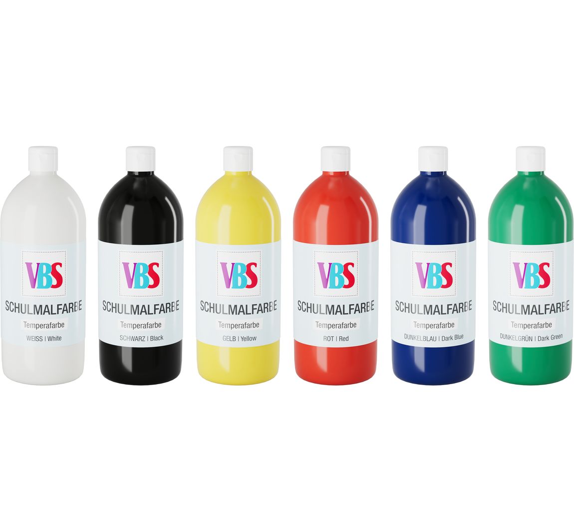 VBS Schulmalfarbe, 6er-Set - Basic