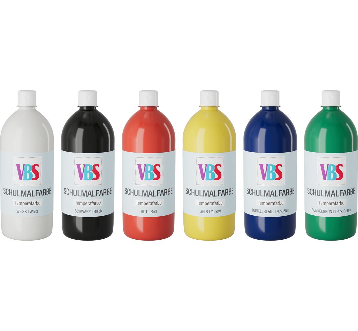 VBS Schulmalfarbe, 6er-Set - Basic