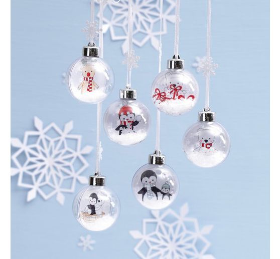 Komplett-Set "Weihnachtskugeln mit Schnee"
