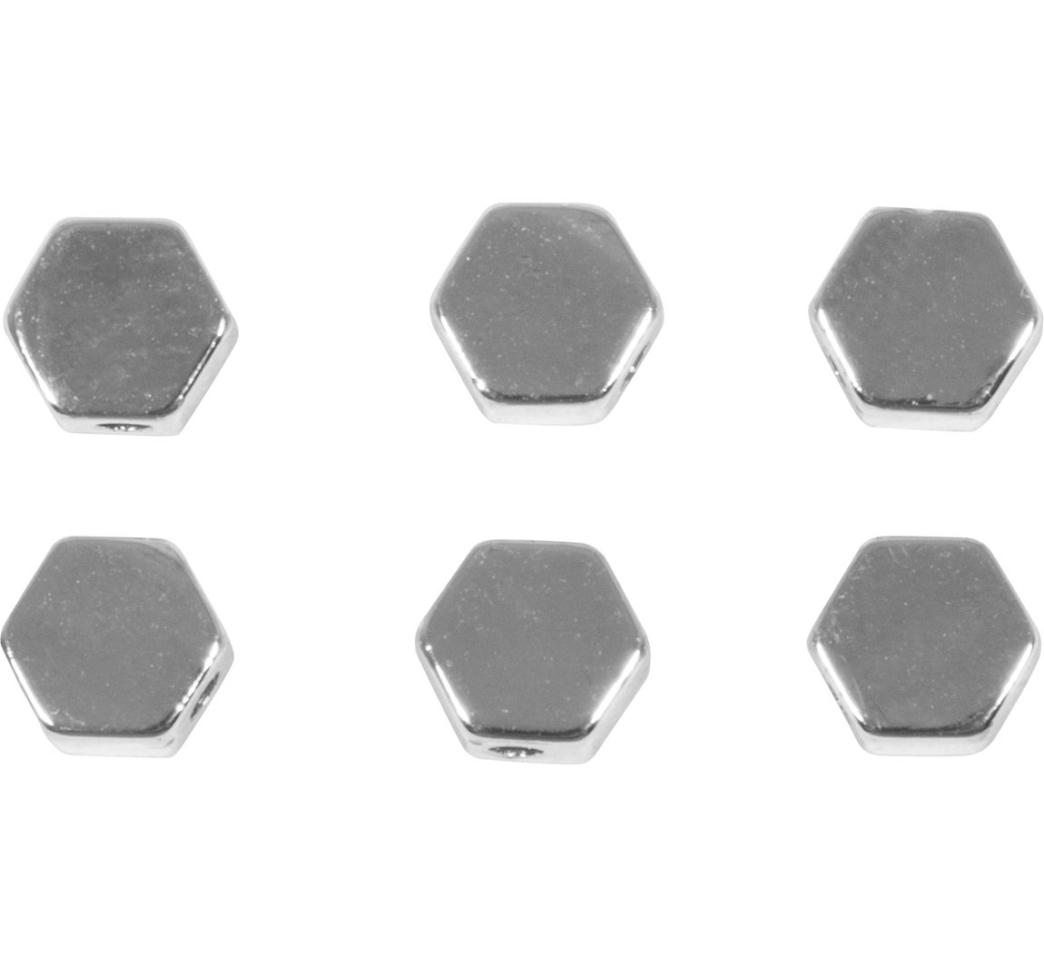 Metall Perlen "Hexagon" - Silber