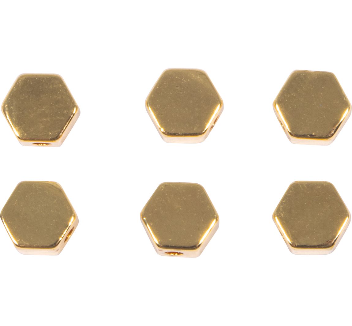 Metall Perlen "Hexagon" - Gold