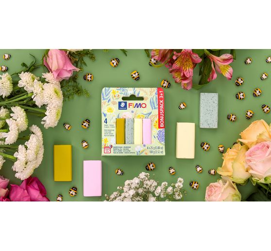 FIMO soft Materialpackung "Pastell and Botanical", 4 Farben