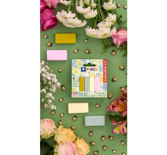 FIMO soft Materialpackung "Pastell and Botanical", 4 Farben