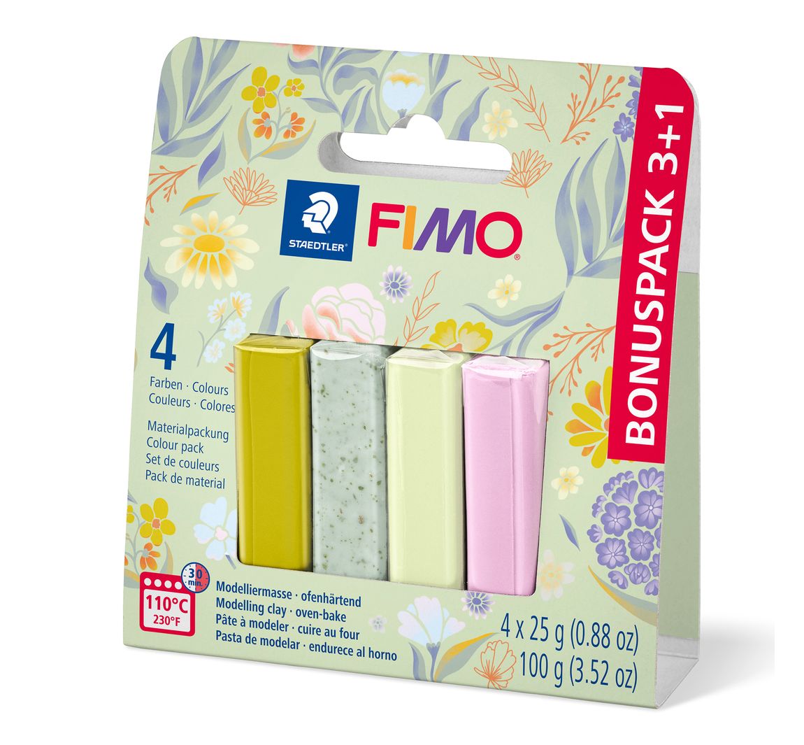FIMO soft Materialpackung "Pastell and Botanical", 4 Farben - Spring Promo 1
