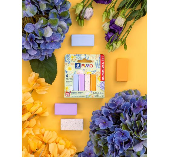 FIMO soft Materialpackung "Pastell and Botanical", 4 Farben