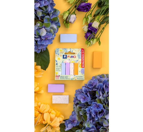 FIMO soft Materialpackung "Pastell and Botanical", 4 Farben